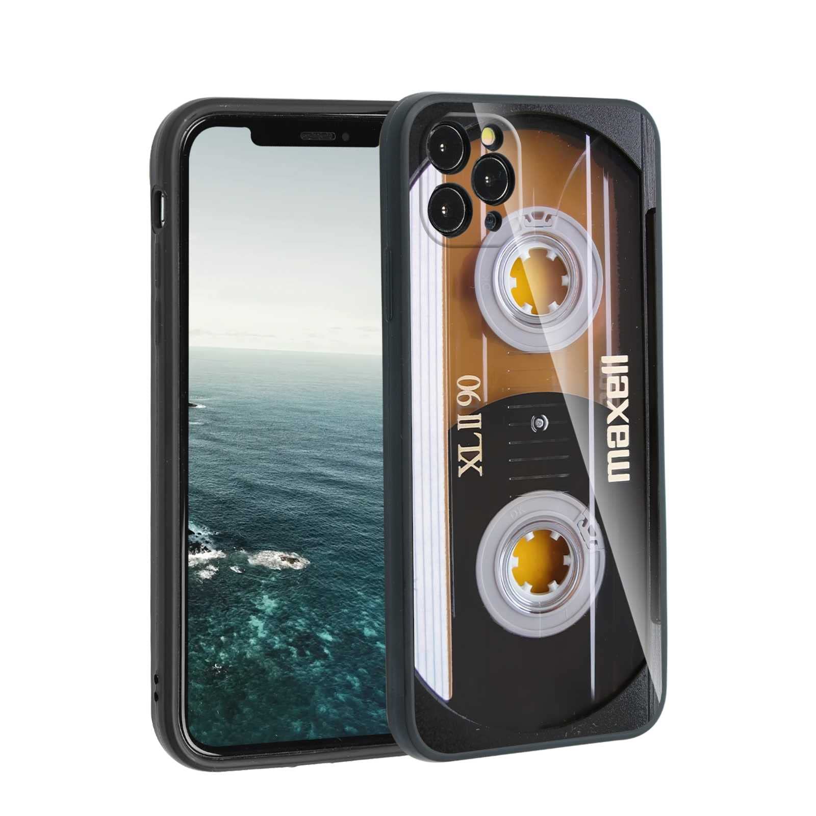 Compatible with iPhone 11 Pro max Cassette Tape Case,Vintage 80s 90s Retro Music Cassette Mixtape Cool Design for iPhone Case Women Men Boys Girls,Slim Soft Silicone Back Cover Case for iPhone