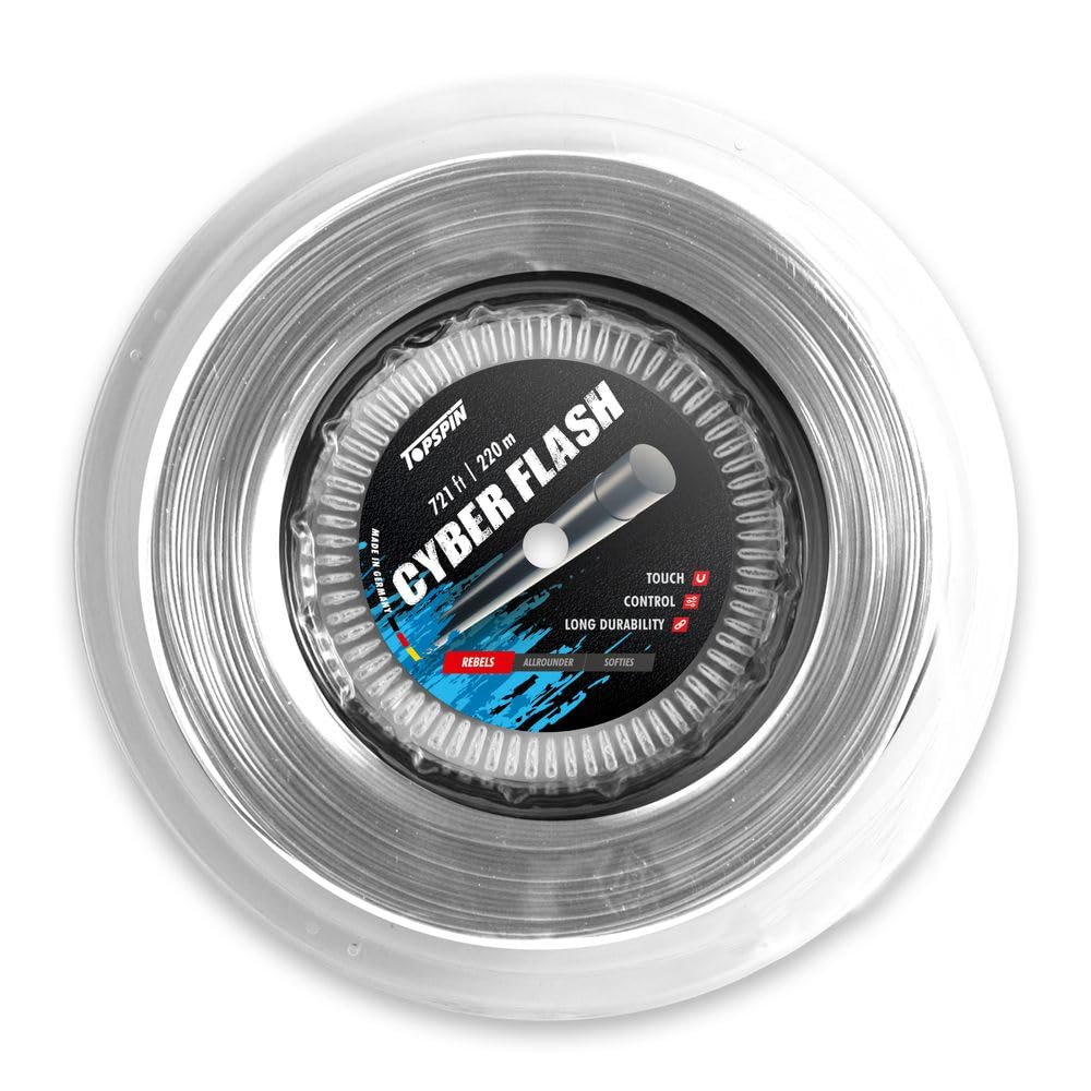 Topspin Tennissaite Cyber Flash - 220m 'The Classic One' Tennis-Saite für Gute Power und Spin Eigenschaften