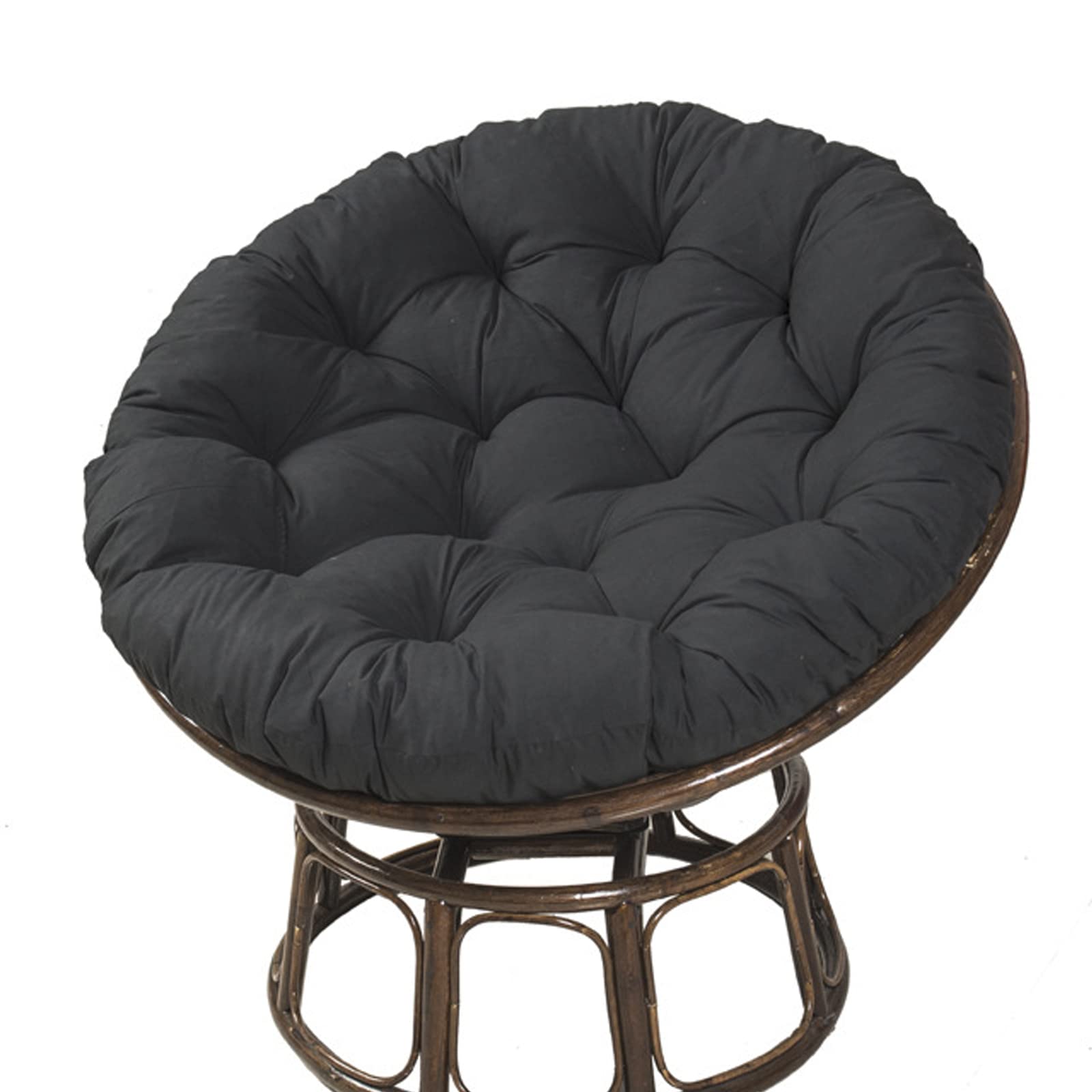 PJDDP Papasan Chair Cushion, Washable Swing Rattan Chair Cushion,Oversized Round Cushion Thick Comfortable Papasan Pad(Chair Not Included),Black,110x110cm/43x43in