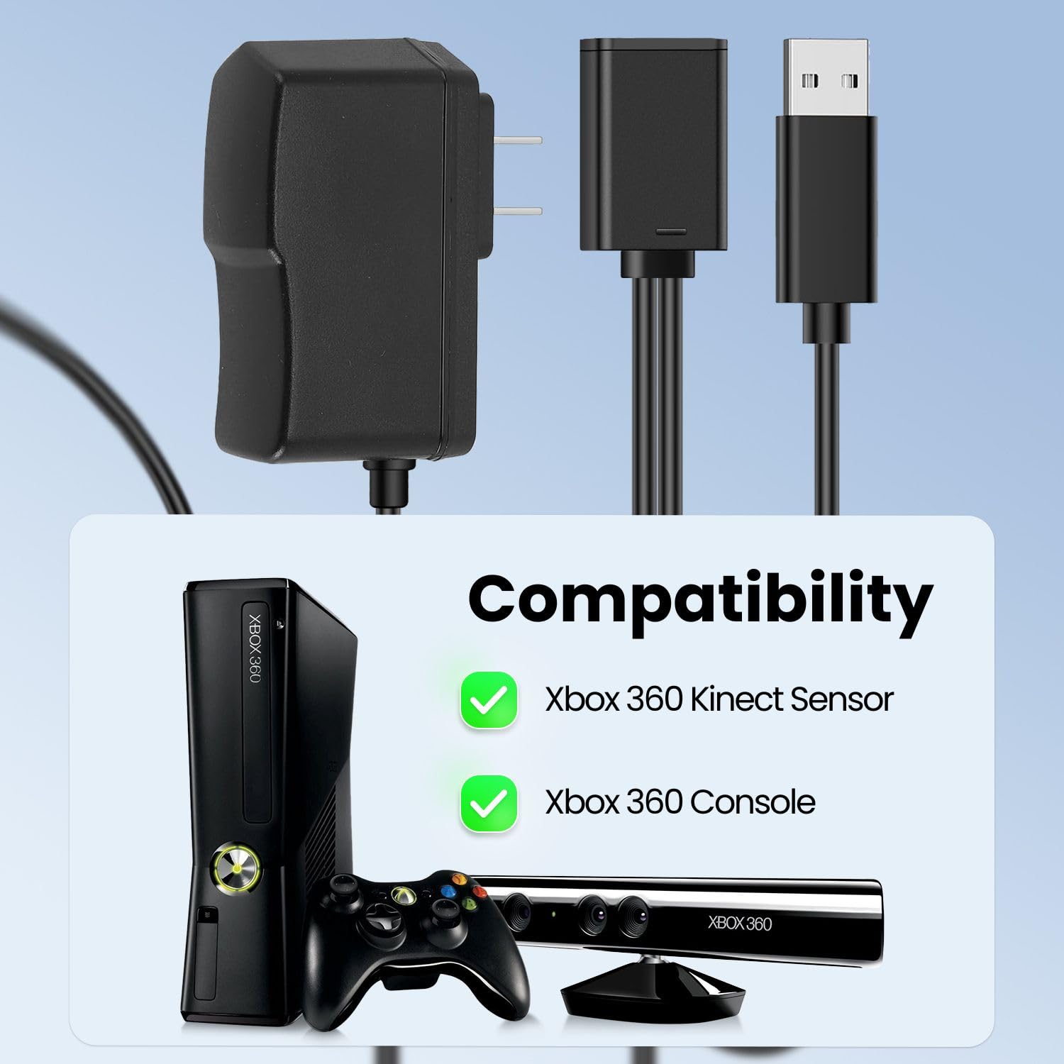 Amazon.co.jp: TNP Xbox 360 Kinect アダプター PC用 USB AC電源変換