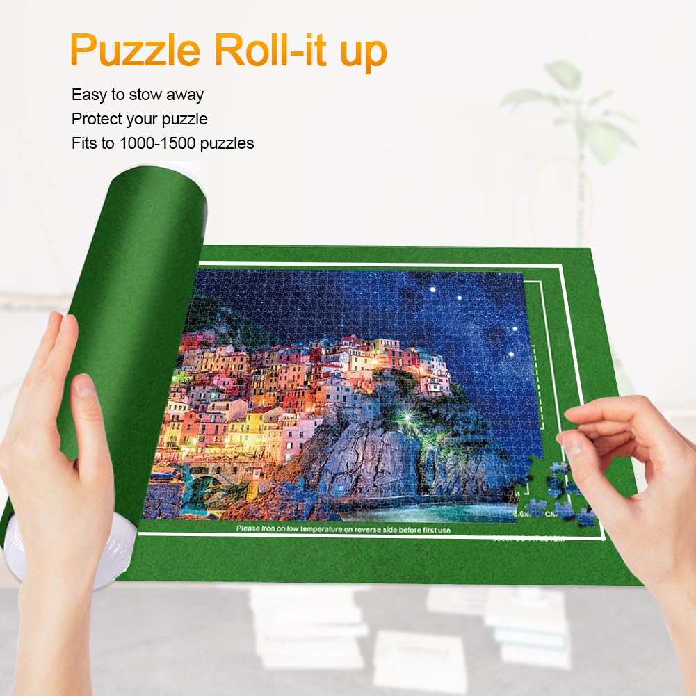 RISVOWO Tapis de Puzzle, Tapis de Puzzle Rouleau Feutre pour 1000 1500