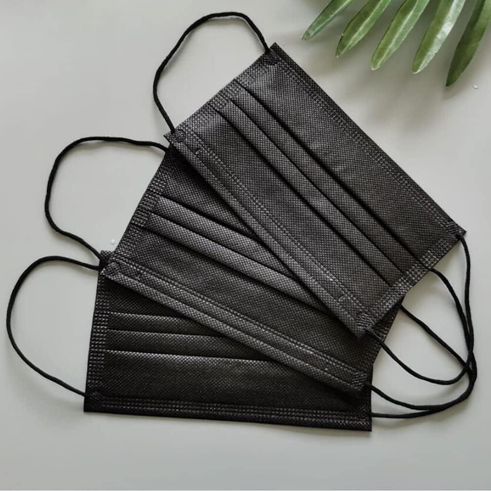 Black Face Masks 3Ply Black Disposable Face Masks Filter Protection