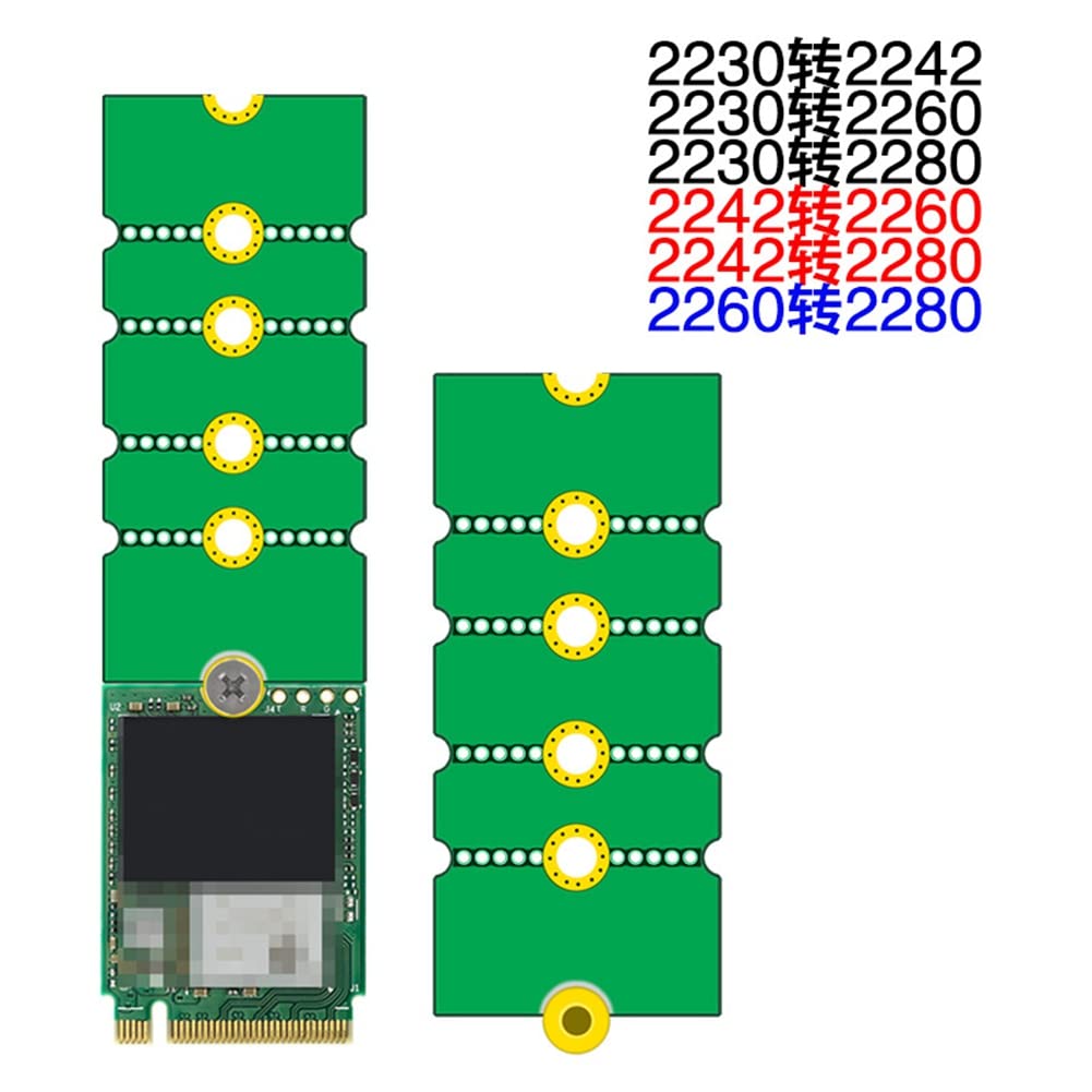 NGFF NVME .2 Extended Bracket 2230 bis 2242/2260/2280, 2242 bis 2280, 2260 do 2280 adapter transferowy