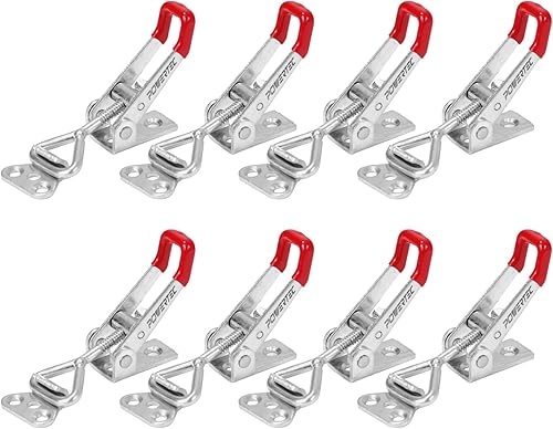 Miniatura 8 de POWERTEC 2 abrazaderas de palanca, capacidad de sujeción de 2000 libras, 40341 con bloqueo automático en U, cierre ajustable con agarre