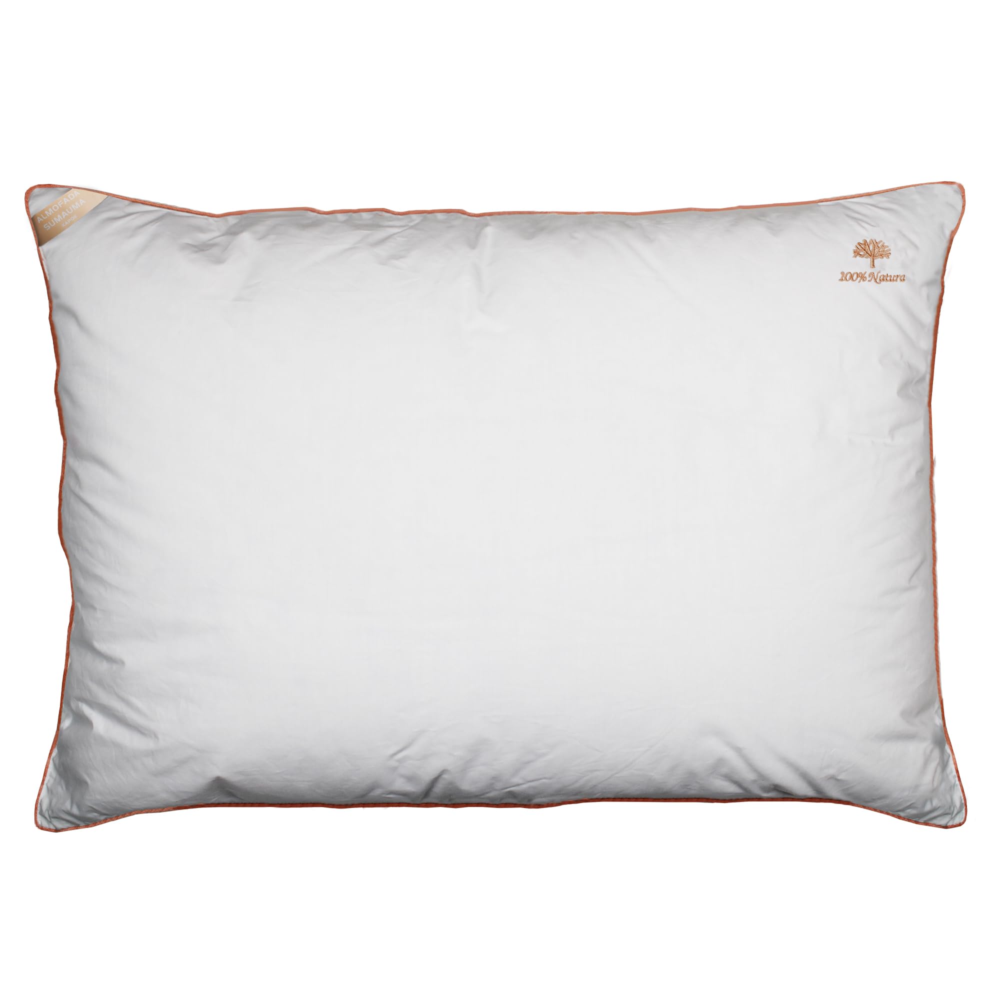 Genérico Almohada de Kapok Natural 65x45x18 cm con Funda de Algodón | Relleno de Kapok, Suave, Antialérgica, Antibacteriana, Para Dormir de Lado