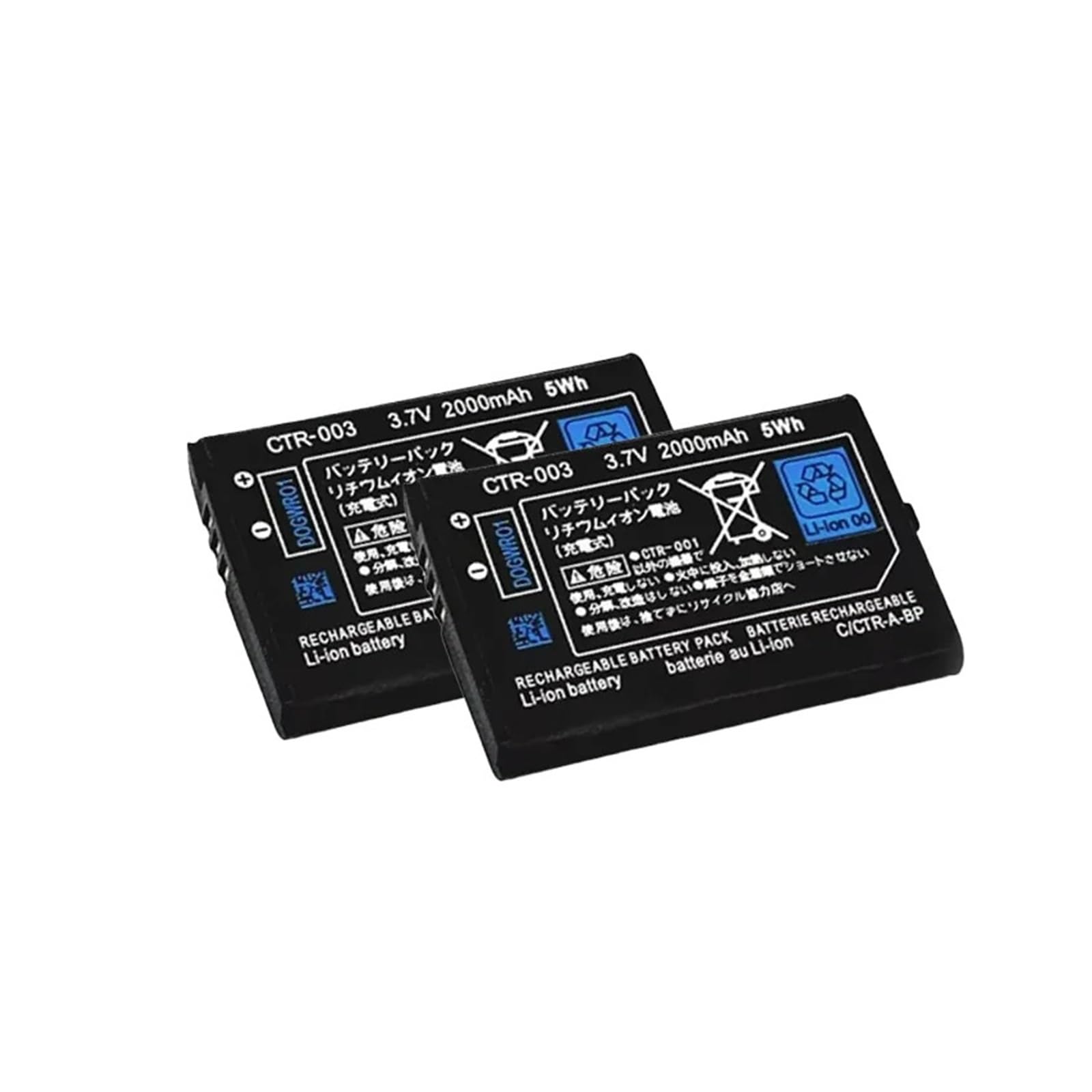 Batterie 2000 mAh haute capacité 3,7 V CTR-003 3DS, compatible avec Nintendo, contrôleur de manette de jeu 3DS N3DS(4pcs)