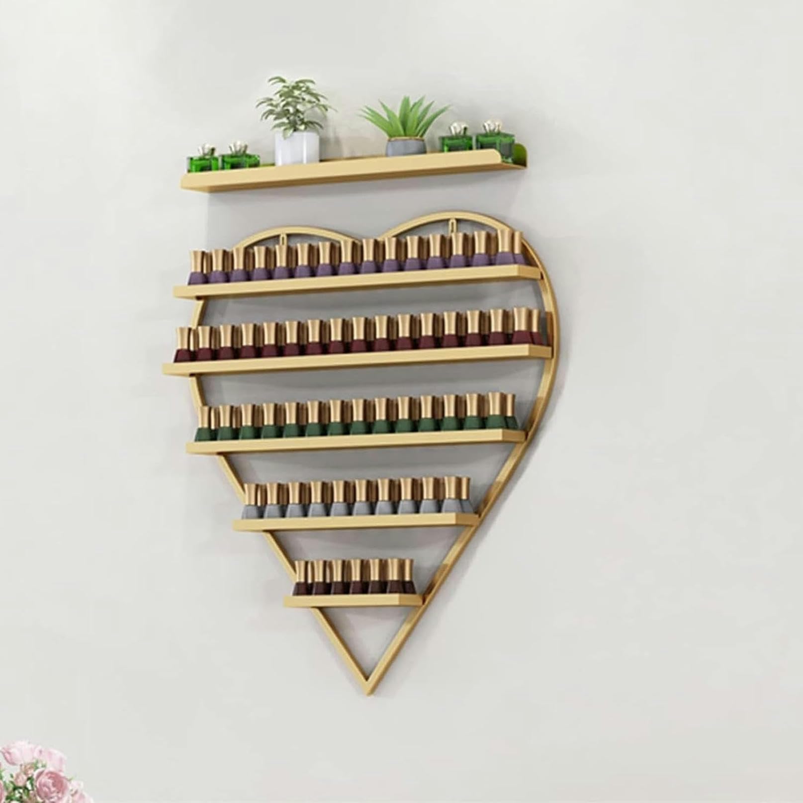 Étagère murale vernis à ongles métal support organisateur pour salon beauté et manucure