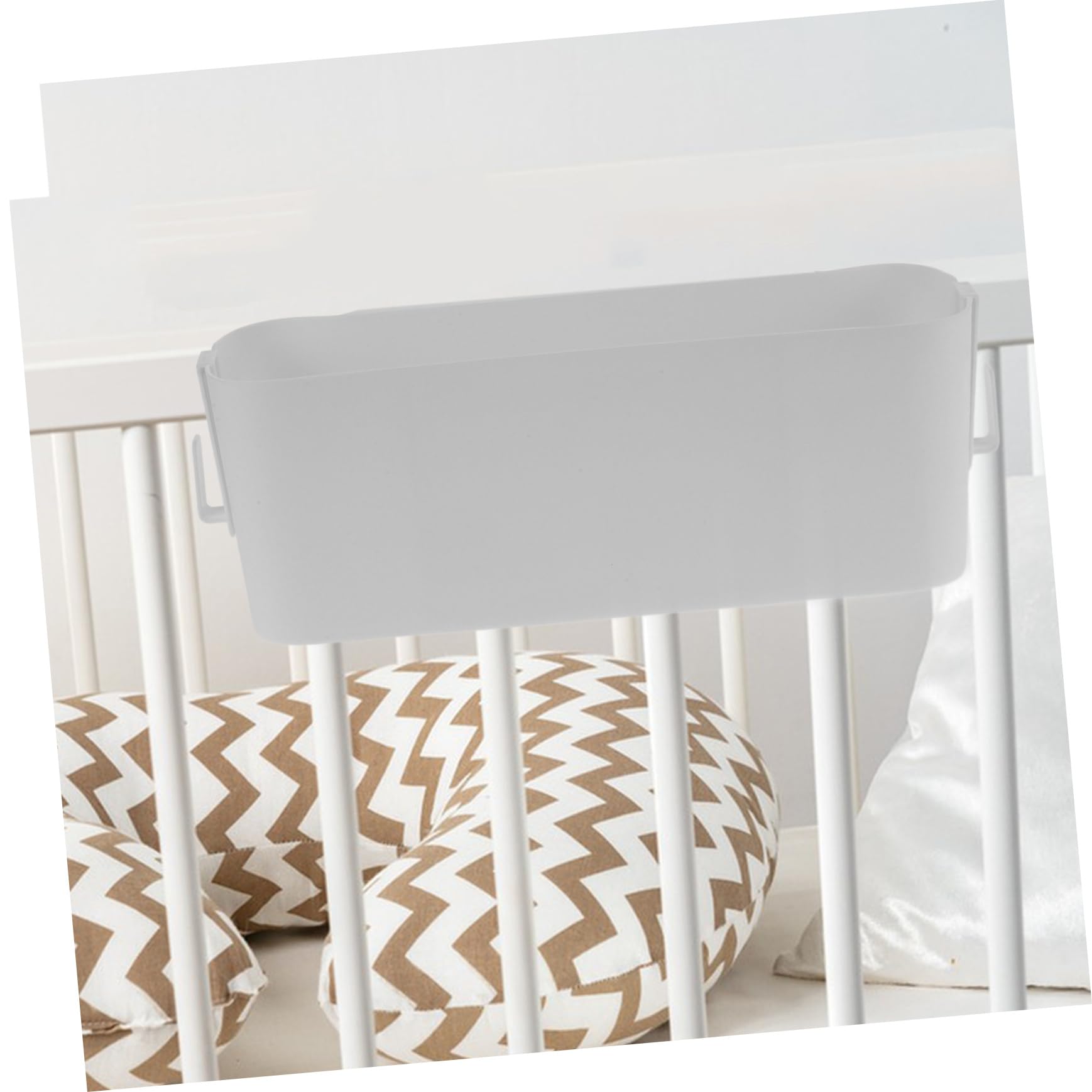 Mobestech Panier Suspendu Lit Blanc en Plastique Multifonction 2 Crochets Détachables, Organisateur de Chambre pour Université et Lit Bébé