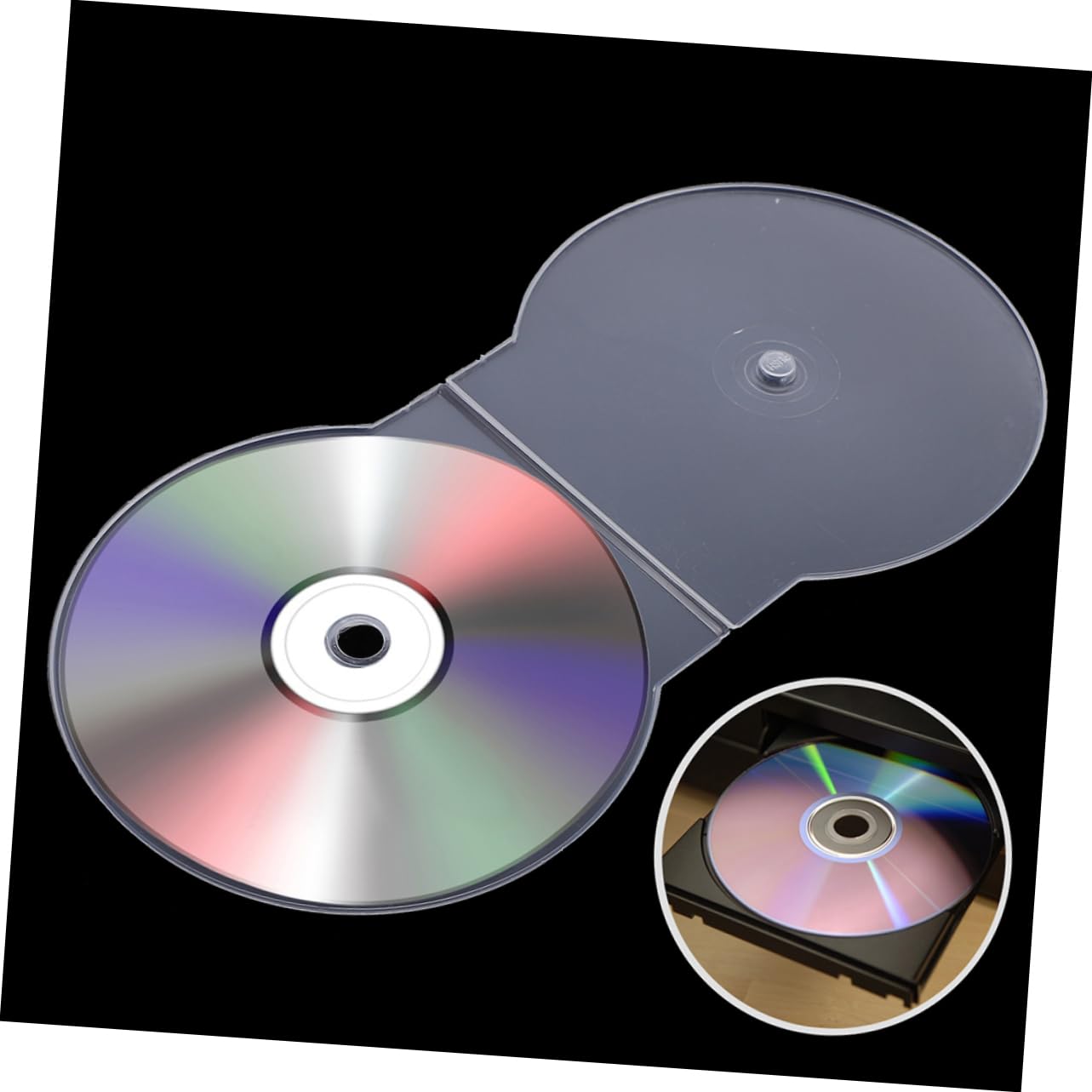 Ciieeo Custodie Portatili Per Cd e Dvd Trasparenti in Plastica Rigida, Protezione Antigraffio e Anti-polvere, Formato Compatto Per Viaggi e Uso Domestico, Confezione Da 50 Pezzi