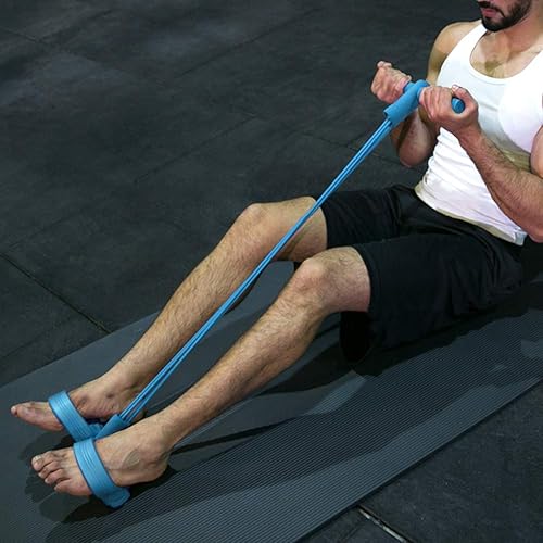 Banda de pedal, 2 tubos para fitness, para yoga, ejercitador, entrenamiento multifunción, cuerda de tensión para cuerpo X, abdomen, cintura, brazo,