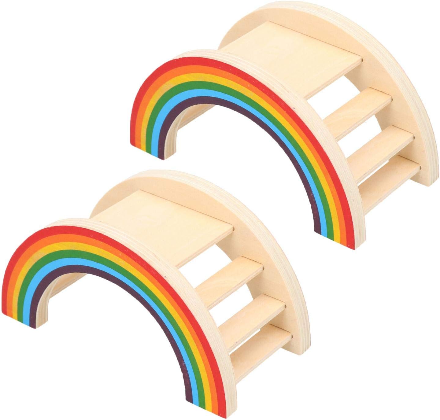 2PK Small Animals Hamsters Mice Boredom Breaker Rainbow Play Bridge 7x7x15cm
