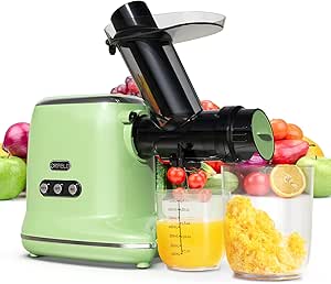 Slow Juicer, ORFELD Cold Press Juicer with 90% Juice Yield &amp; Purest Juice, Easy Cleaning &amp; Quiet Motor Masticating Juicer Machines