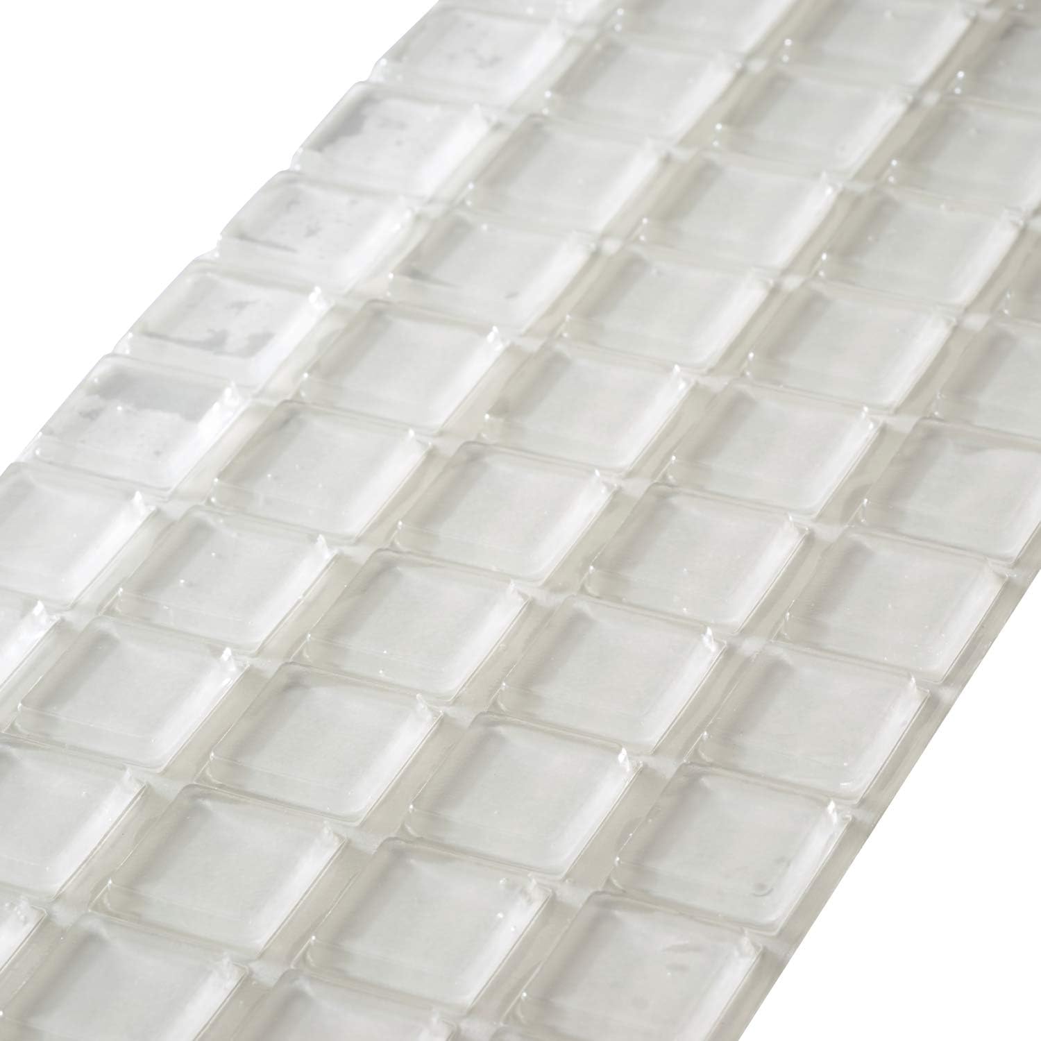 Rok Hardware 20 Pack of Large Clear Square Self-Adhesive Rubber Pad Bumpers 1 x 0.18 for Home Kitchen Glass Foot Drawers Cabinet Door