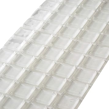 Rok Hardware 20 Pack of Large Clear Square Self-Adhesive Rubber Pad Bumpers 1" x 0.18" for Home Kitchen Glass Foot Drawers Cabinet Door