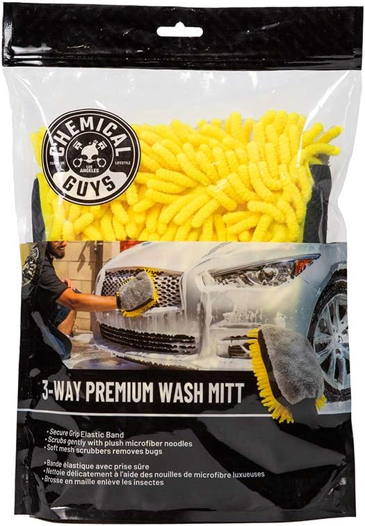 Chemical Guys MIC494 Three-Way Premium Microfiber Wash Mitt : Automotive