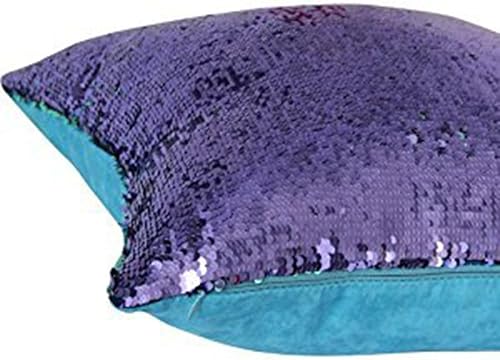 Miniatura 10 de Funda de cojín de MOCOFO, con lentejuelas, de dos tonos, reversible, 15.7 x 15.7 pulgadas