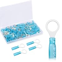 Vista 24 de Paquete de 100 terminales de anillo termorretráctil de 1/4 de pulgada – Conectores de alambre termorretráctiles de grado marino de 16-14 AWG