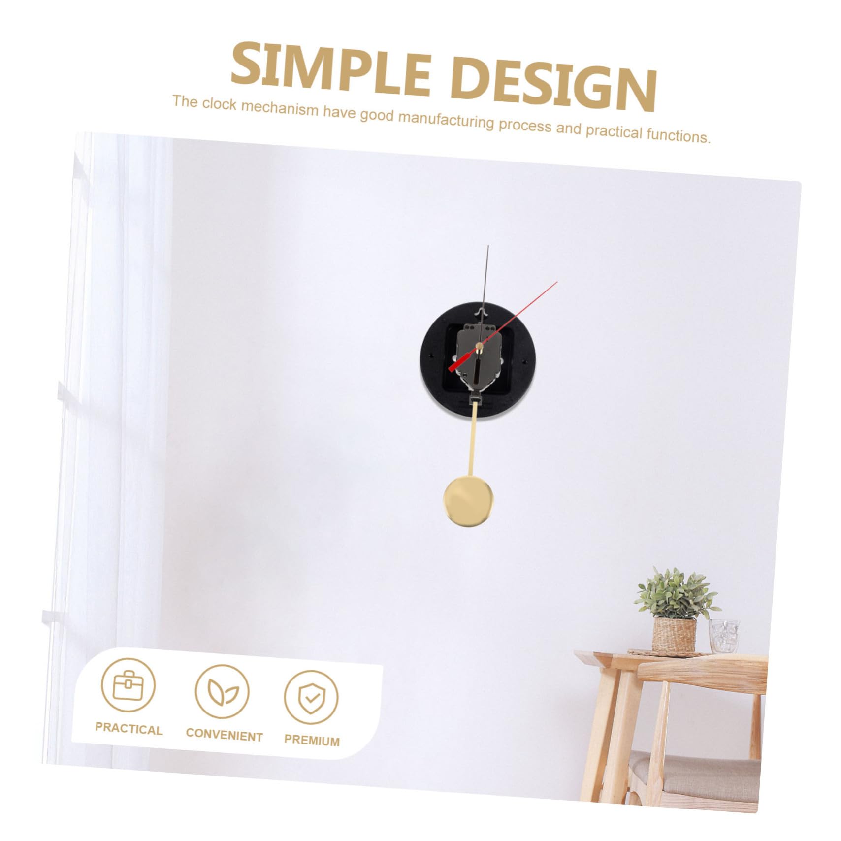 Lurrose 4 Ensembles kit de mécanisme d'horloge Bricolage mécanisme d'horloge à Quartz Horloge Murale à Pendule Mécanisme d'horloge muet d'horlogerie à remplacer Le Fer
