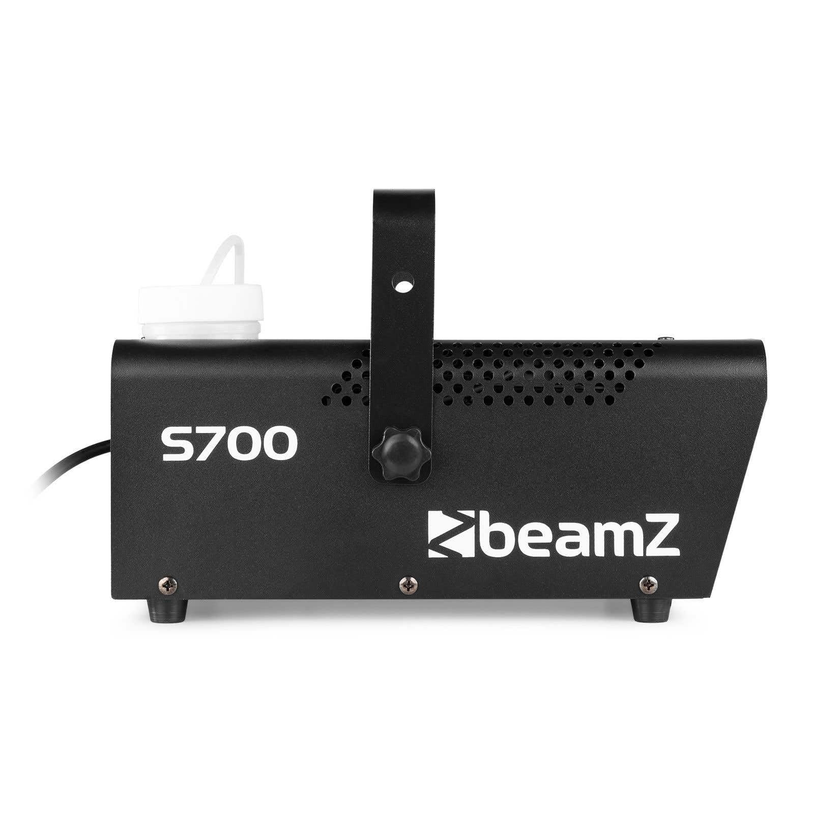 BeamZ S700 Mini Nebelmaschine mit Fernbedienung inkl. 250ml Fluid, 700 Watt Fogger, Smoke Machine mit 400ml Tank, Fog Machine, Nebelmaschine Halloween für Party, Hochzeit, Events, Hazer mit 75m³/min