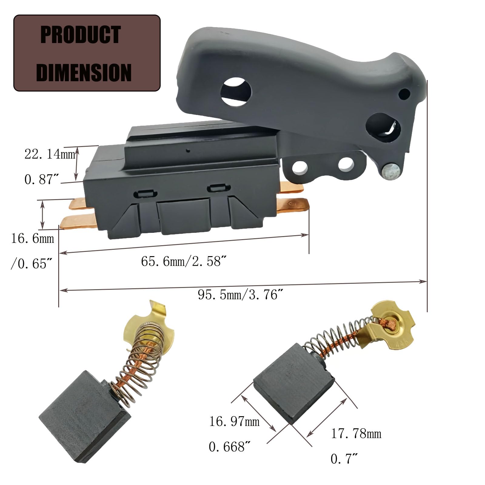 N169598 391926-01 391926-00 Kimgu Interruptor de repuesto para sierra ingletadora DeWALT DW703 DW705 DW713