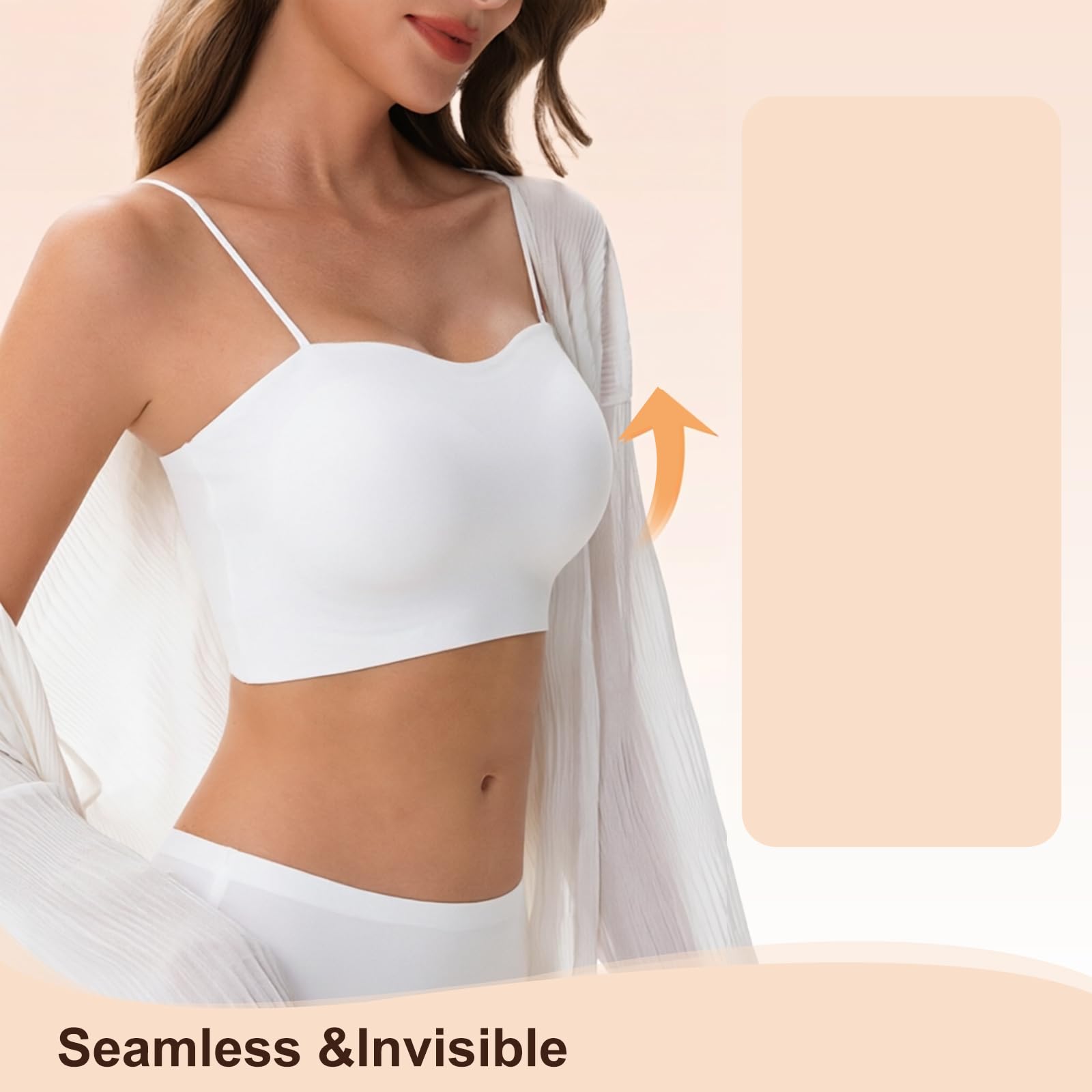 D.DUO Reggiseni senza spalline antiscivolo per le donne Reggiseno a fascia invisibile senza fili Bralette