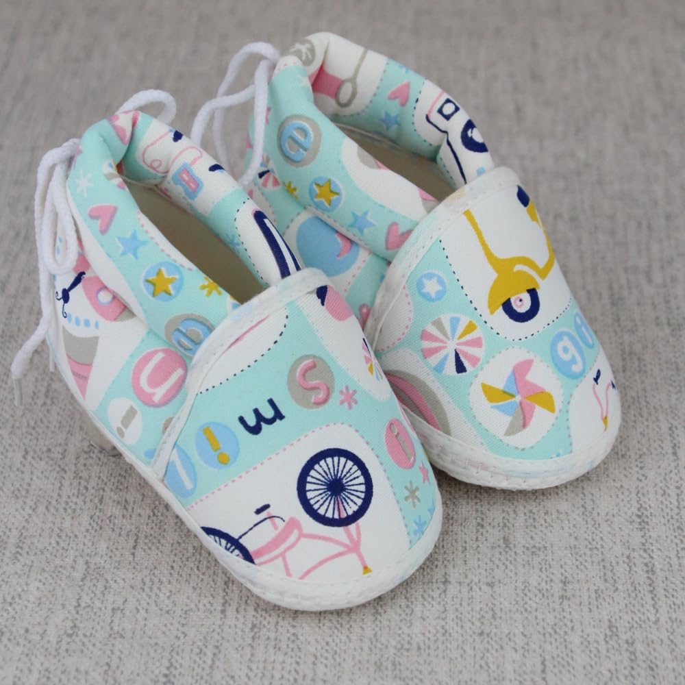 6 To 12 Months Baby Boys & Girls Cotton Printed Baby White & Green Booties-BT5342-image-29
