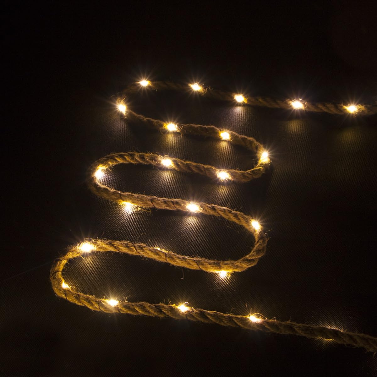 Guirlande Lumineuse en Chanvre,18m 200LED Guirlande Lumineuse en Corde de Chanvre Marron Naturel, Ultra-lumineuse, Lampe Féérique USB, 8 Modes D'éclairage