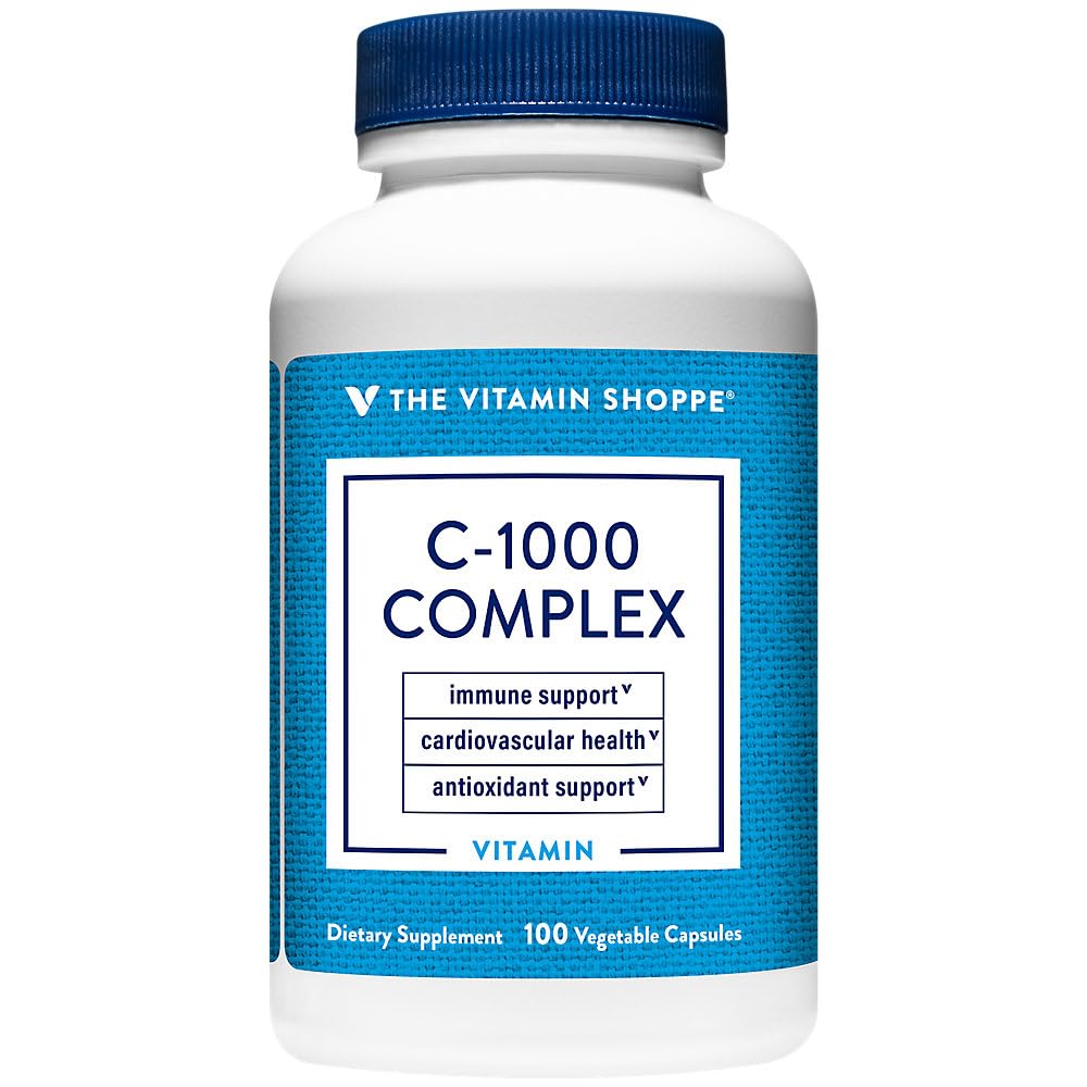 The Vitamin Shoppe C-1000 Complex 1,000MG, Antioxidant that Supports Immune & Cardiovascular Health (100 Capsules) 100 Count (Pack of 1)