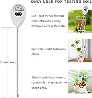Vista 6 de Medidor de Humedad del Suelo, Monitor de Humedad del Suelo con Sonda Larga para Plantas de Casa, Sensor de Humedad del Suelo Higrómetro