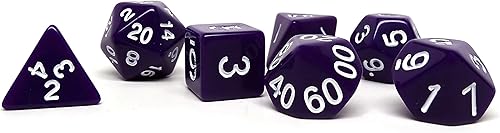 Miniatura 6 de Juego de dados poliédricos opacos, juego de 7 piezas con una fuente D20, D12, D10, D8, D6, D4 y D00 (negro con fuente blanca)