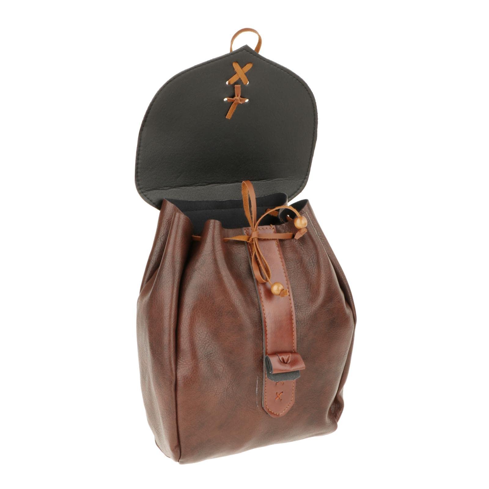 Retro Pouch Bag Style Backpack Pockets Cosplay Costume Brown 1-image-39