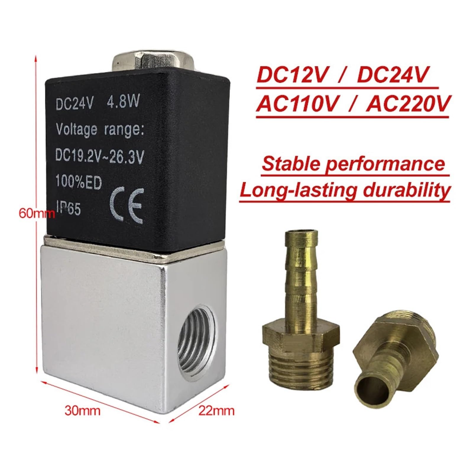 Normalnie zamknięty, cichy, bezolejowy, dwukierunkowy zawór elektromagnetyczny pneumatyczny 1/4"(8mm,NPT_AC110V_STAINLESS STEEL BASE)