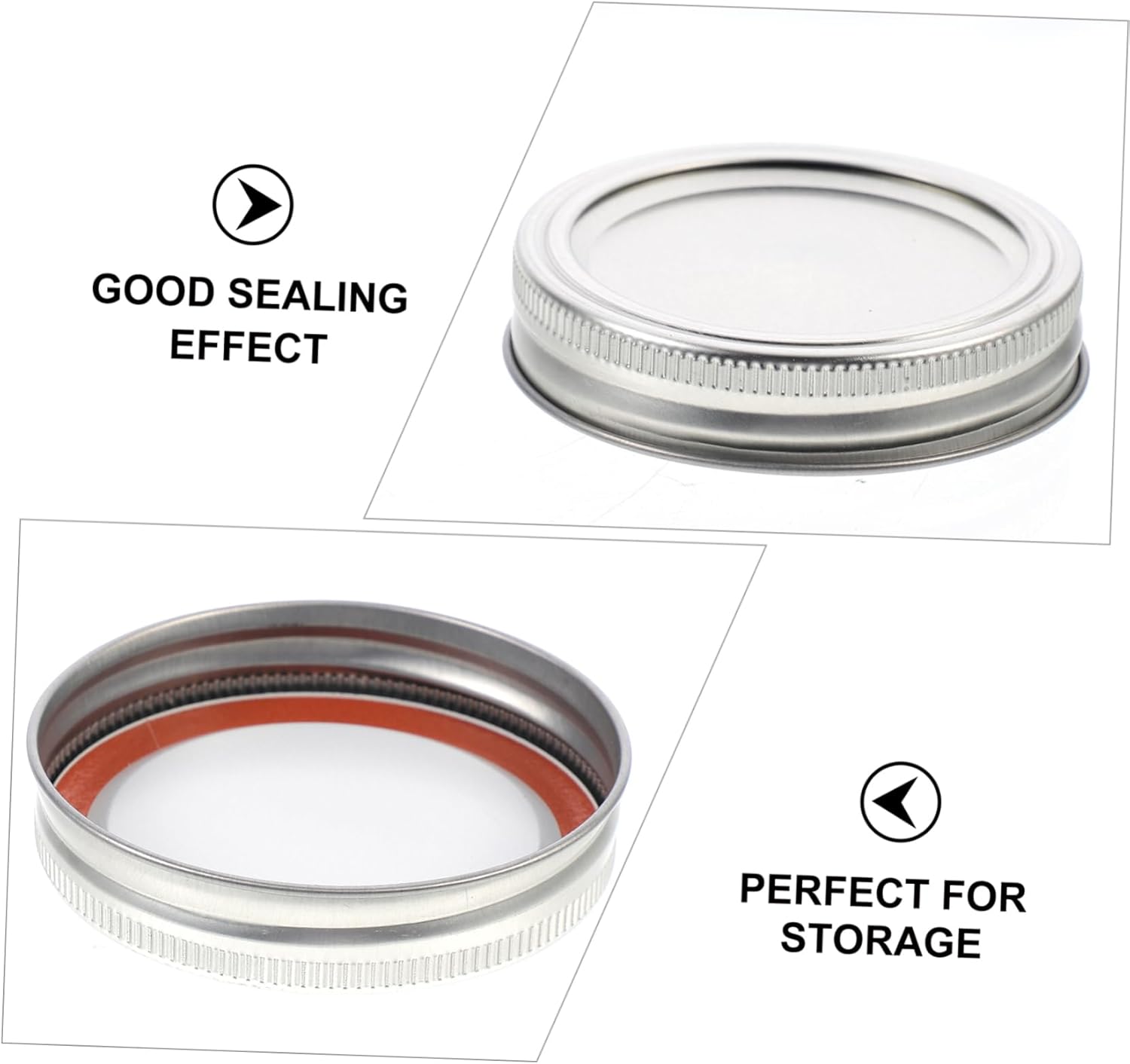 50Sets Split Type Jar Lids for Mason Jars Tinplate Covers with Leak Seal for Storing Dry Food Fruits and More Easy to Clean and Reusable