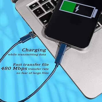 MedEX 60W Travel Charger Set 6-in-1 Multi USB Cable Kit with Case | Type-C, Micro USB, Lightning Adapters | Fast Data Transfer & Charging | Compact Portable Organizer for Travel & Work