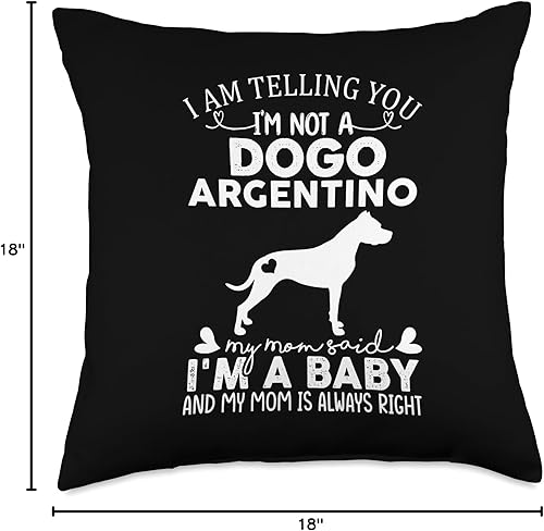 Miniatura 6 de Divertidos regalos para amantes de los dogos argentinos para mujeres, mamá, mamá, perro, 16 x 16 pulgadas, multicolor