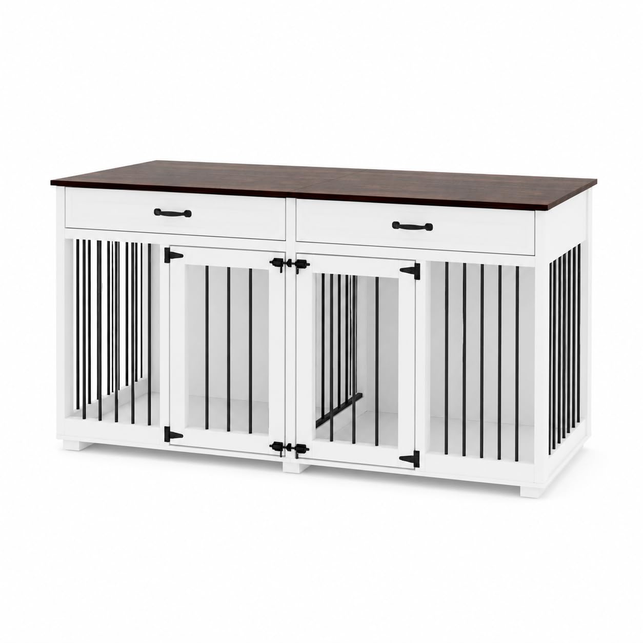 Gabbia XXL per Cani di Grandi Dimensioni - Box con 2 Ante per Interni e Trasporto, Tavola in PB + Ferro da Stiro, 164 x 80 x 60 cm, in Metallo