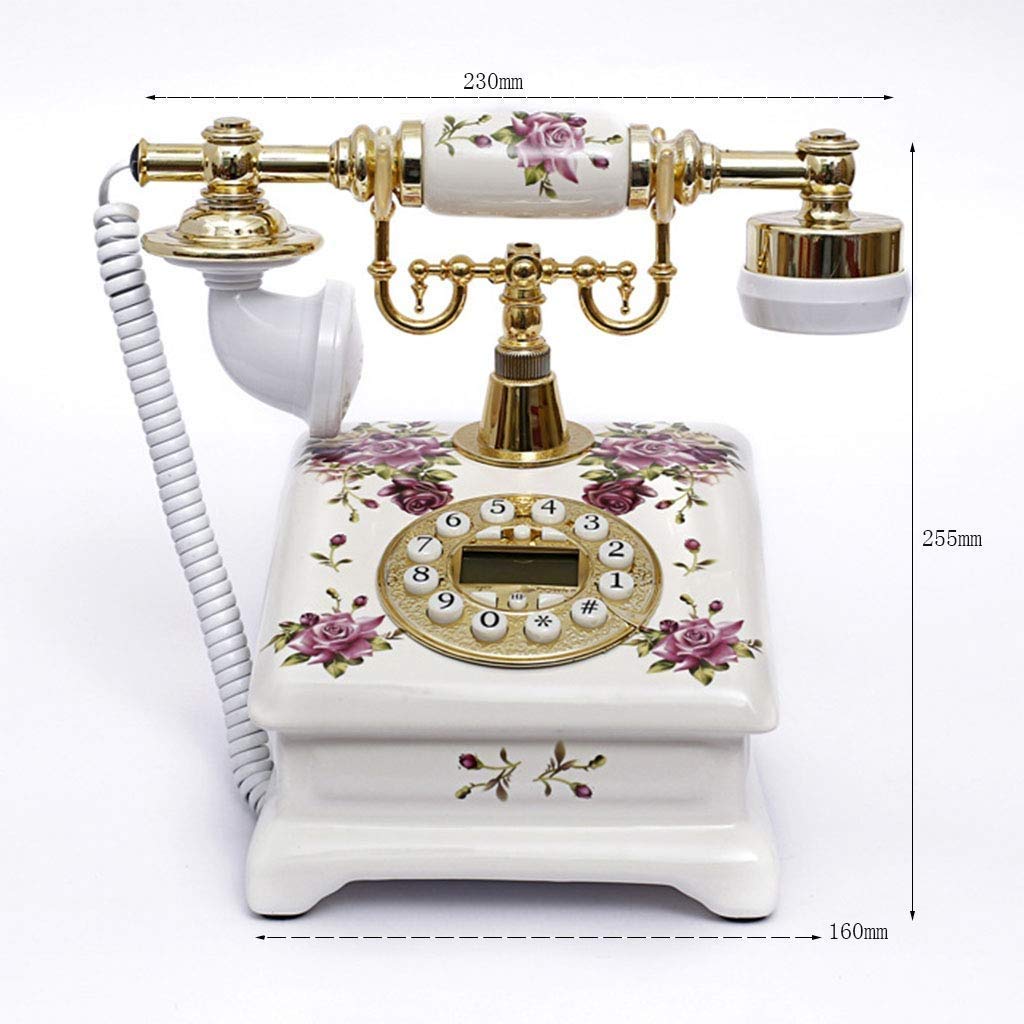 Dom Modny Europejski Antyczny Telefon, Telefony Retro Vintage Klasyczny Telefon Stacjonarny na Biurko Z Wyświetlaczem w Czasie Rzeczywistym Id Dzwoniącego Do Wystroju Domu, Salonu, Wspania