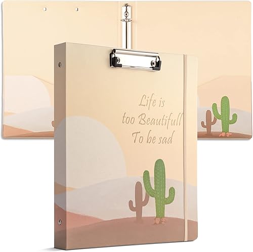 wenjianjia-01 carpeta de 3 anillos de 1 pulgada de tapa dura con 2 bolsillos, carpetas de anillos redondos de 1 pulgada para papel tamaño carta (8.5