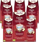 Yogi Tea - Classic Chai, Ayurvedischer Bio Gewürzteevon Natur aus koffeinfrei, Mischung aus Zimt, Kardamom und Ingwer, Yogi Tee loser Tee, 8er Pack à 90g (720g), Ideal als Geschenk