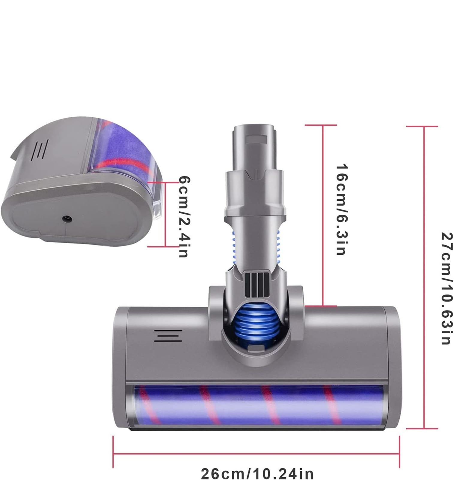 Accesorios de cepillo de suelo con cabezal de rodillo barredor suave for aspiradora, Compatible con Dyson V6 DC58 DC59 DC61 DC62
