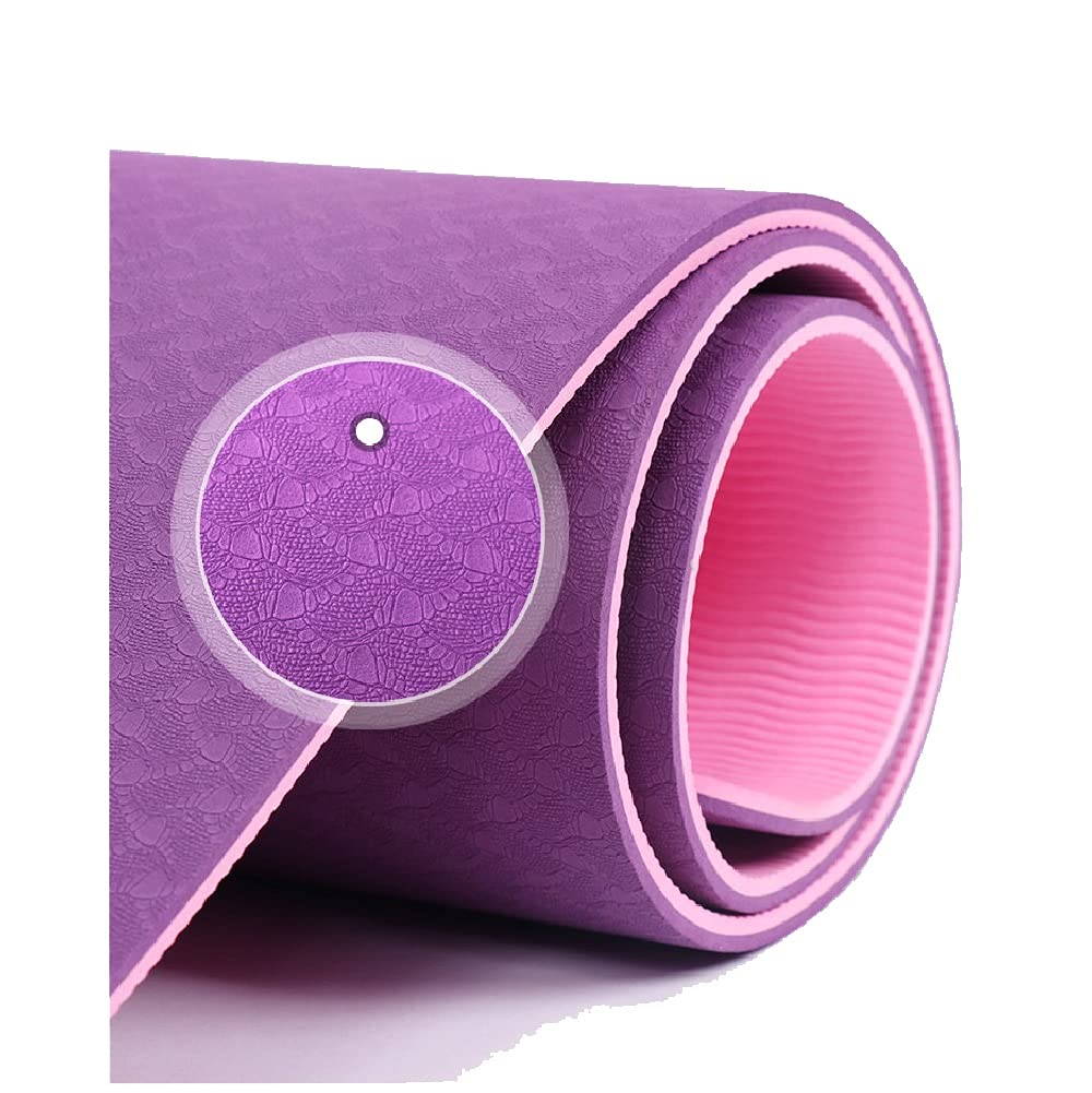 Tappetini Tappetino Yoga, Tappetino Antiscivolo, TPE. Stuoia di Allenamento con Sacchetto di Trasporto Tappetino da Fitness Cinturino per Donna e Uomo per Yoga, Pilates 6mm (¼ di Pollice) Spessore