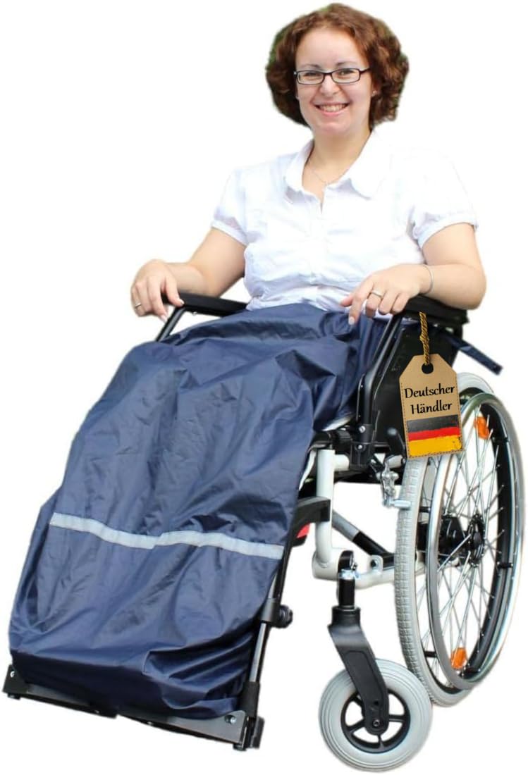FabaCare Thermoschürze für Rollstuhl, Beinschutzdecke, Rollstuhlschürze, Polar-Fleece, Reflektorstreifen, Wetterfest