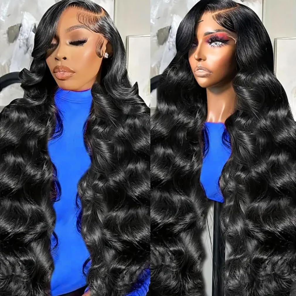 Neailrtise 30 Inch Lace Front Wig Human Hair 200 Density Body Wave Lace Front Wigs Human Hair Pre Plucked Glueless Wigs 13x4 HD Lace Frontal Wigs