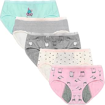 Bysion Teen Girls Cotton Menstrual Period Panties Soft Leak-proof