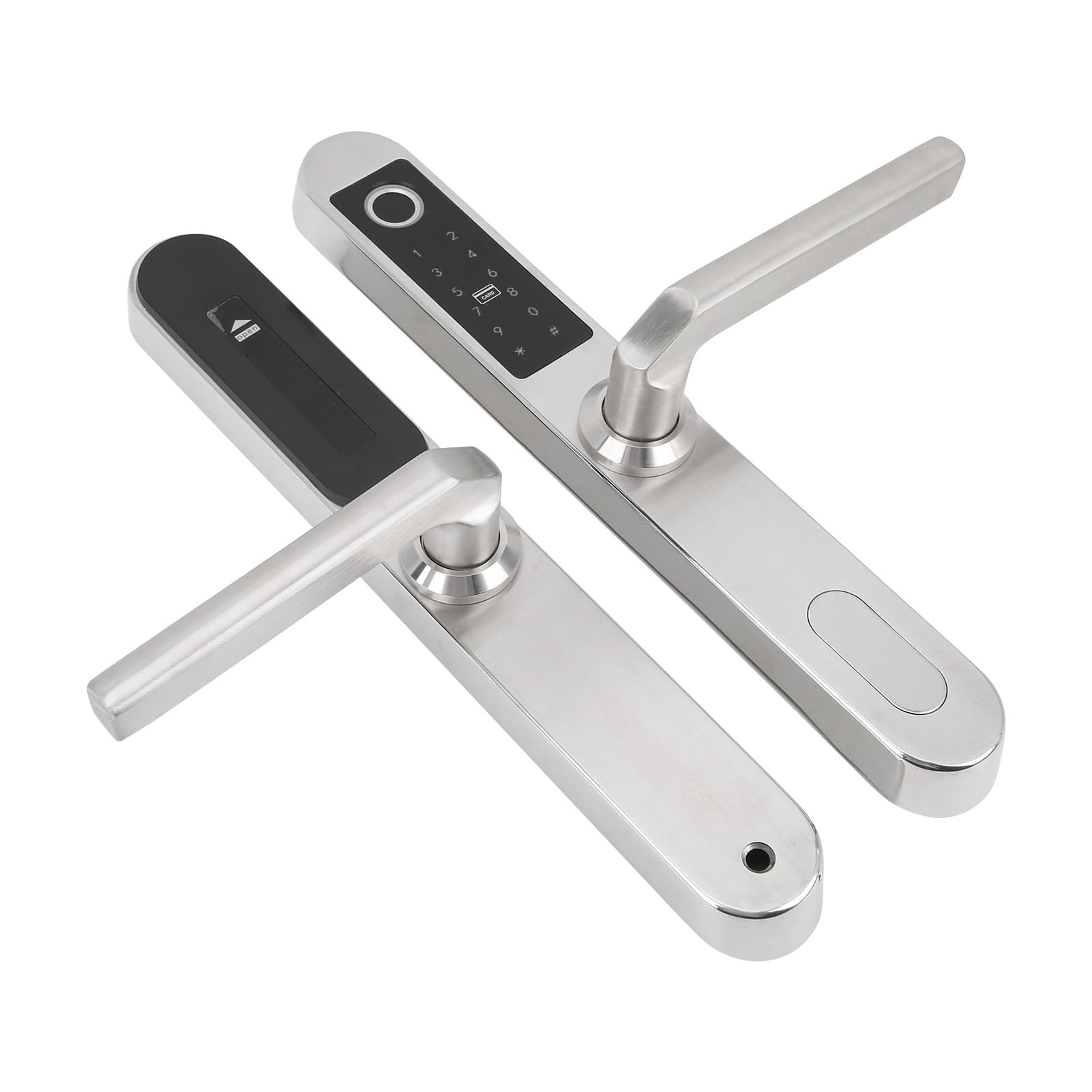 Fingerprint Door Lock, Fingerprint Door Knob with Accessories Zinc Alloy Stainless Steel Smart Door Knob for Apartment Villa School Office