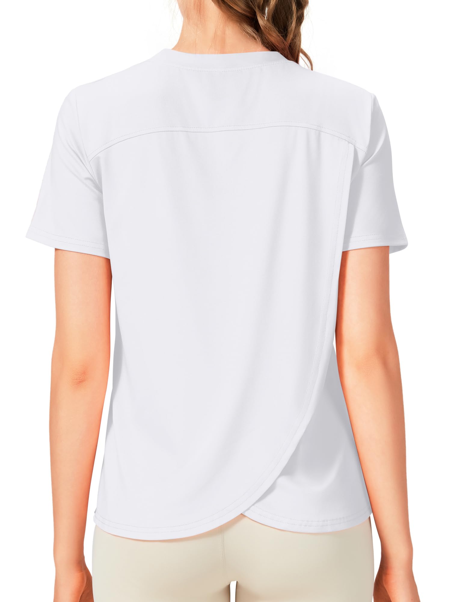 Dawnrole Camiseta Deportiva para Mujer Yoga Fitness Running Top