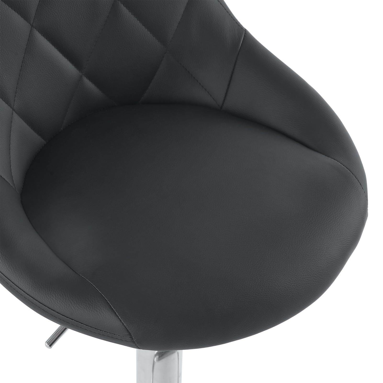 LEADZM Tabouret de Bar Lot de 2 Chaise de Bar Réglable Hauteur en PU Rotatif sur 360°, avec Dossier et Repose-Pieds (Noir)