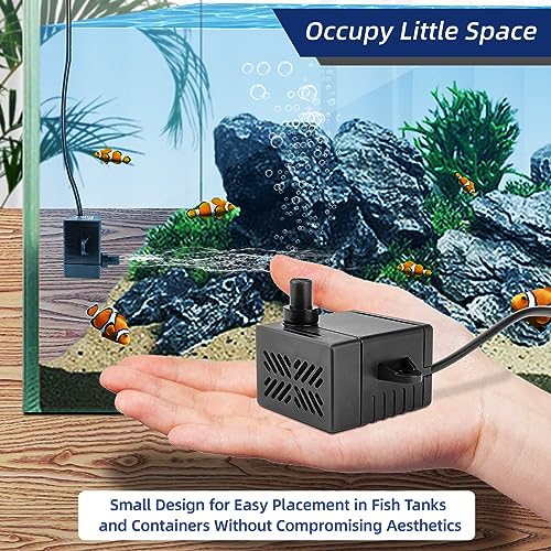 Image of 80GPH 5W Small Water Pump for Fountains: Low Noise, Compact, and Convenient Design for Small aquariums, fish tanks, pet water dispensers, desktop fountains, and other similar equipment