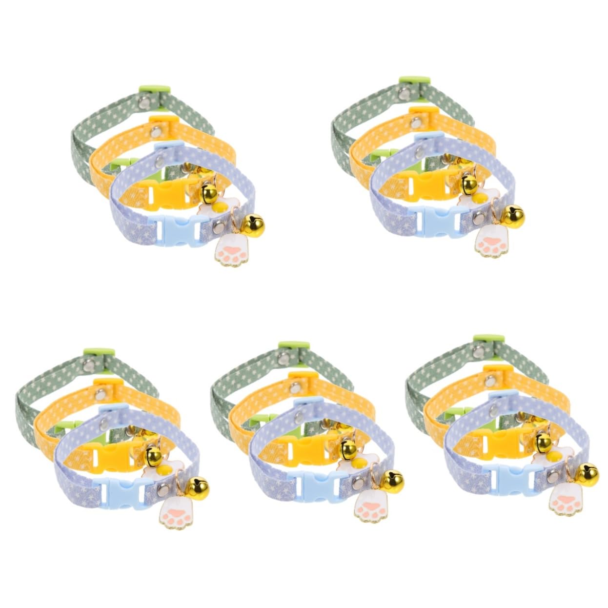 Happyyami 15pièces Collier pour Chat Ajustable avec Pendentif Avocat De Colliers Doux pour Animaux Avocat Œuf Plat Patte De Chat Bleue
