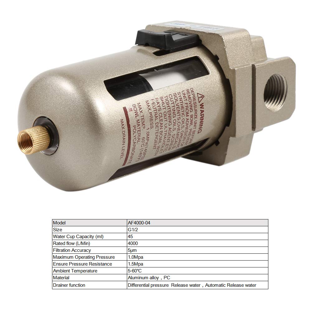 filtro aria compressa, separatore acqua umidità alta efficienza per impianti compressori